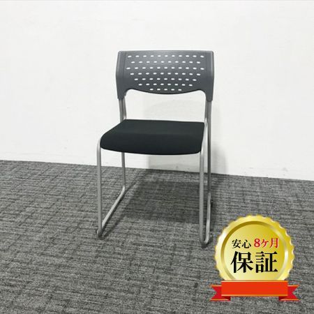 スタッキングチェア ミーティングチェア 会議 肘無 アイコ グレー ブラック 