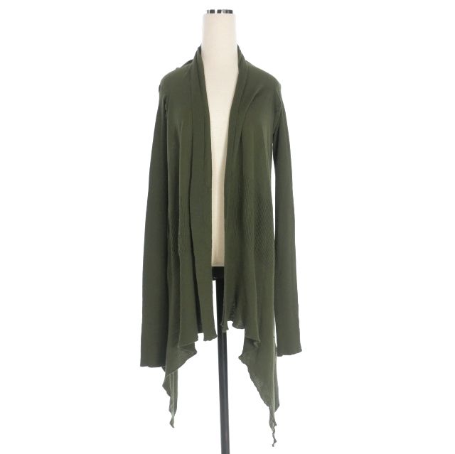 リックオウエンス Rick Owens 16SS 前下がり ニットカーディガン セーター 長袖 S PALM カーキ RP16S9633-M 国内正規 レディース リックオウエンス Rick Owens 16SS 前下がり ニットカーディガン