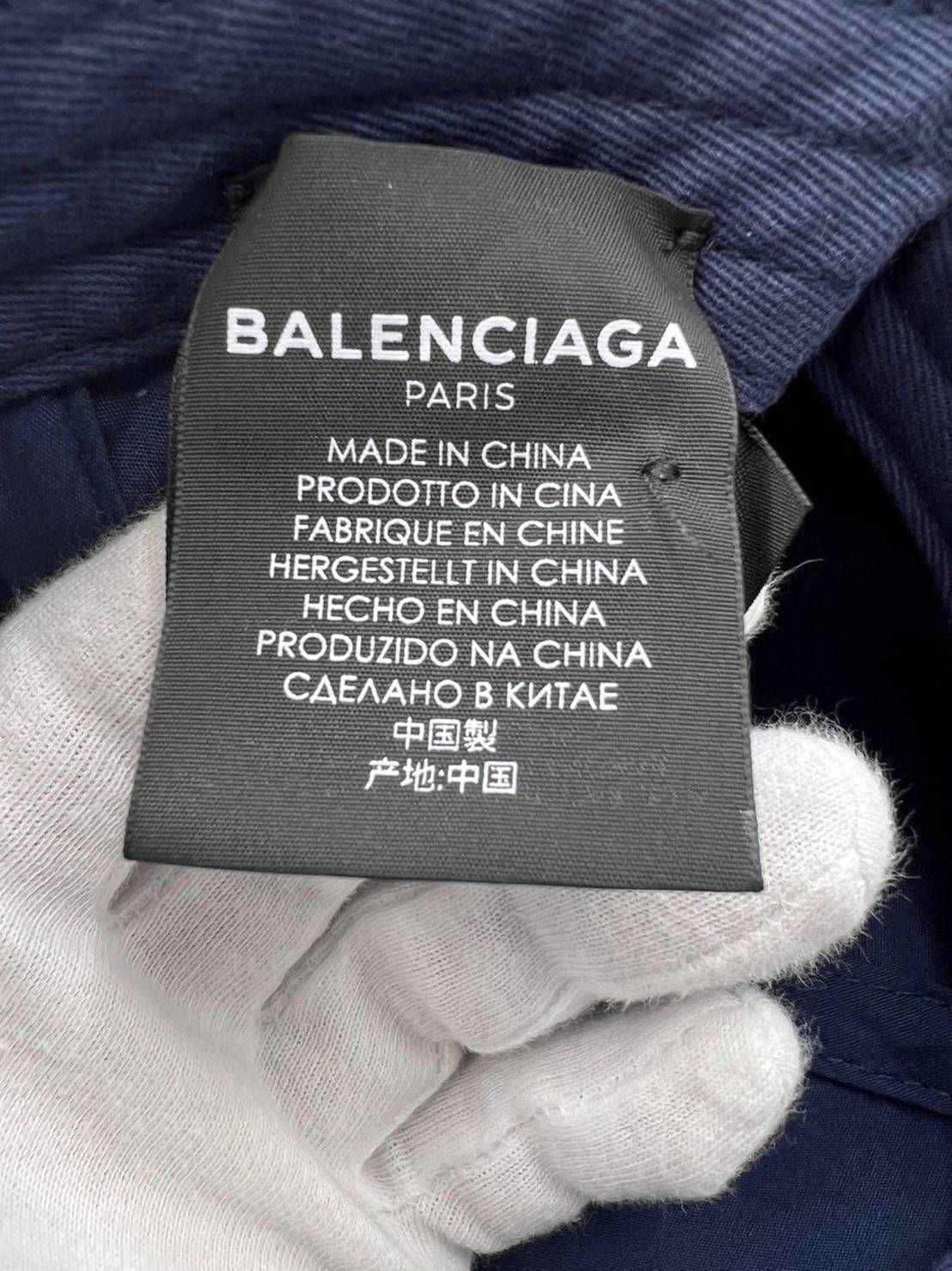 中古】BALENCIAGA バレンシアガ ベースボールキャップ 帽子 ネイビー