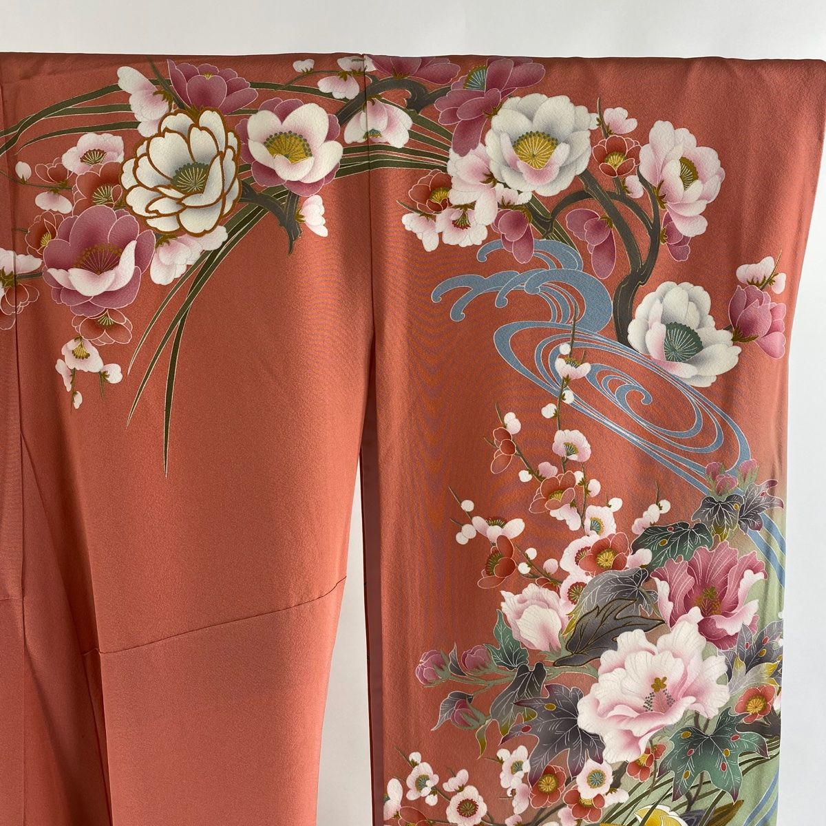 訪問着フルセット 花絵巻文 金彩 パールトーン 身丈162.5cm 裄丈64cm