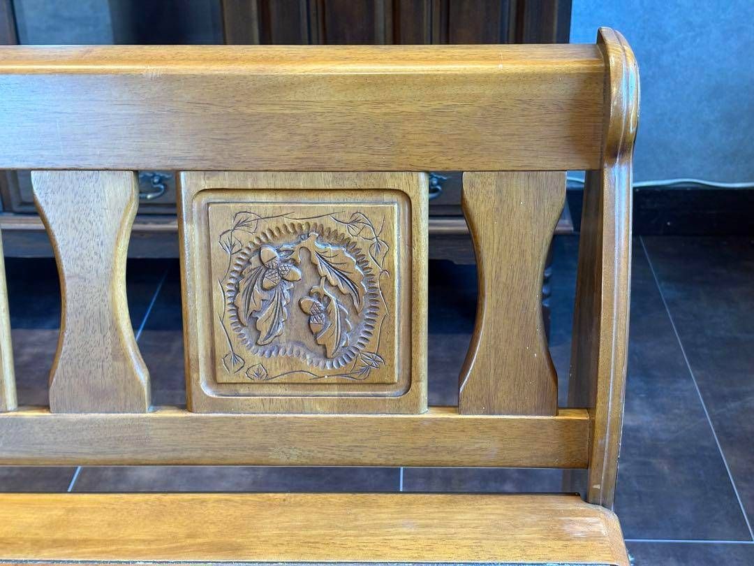 ヴィンテージ カントリー ベンチ ウッドベンチ 収納ベンチ 2人用