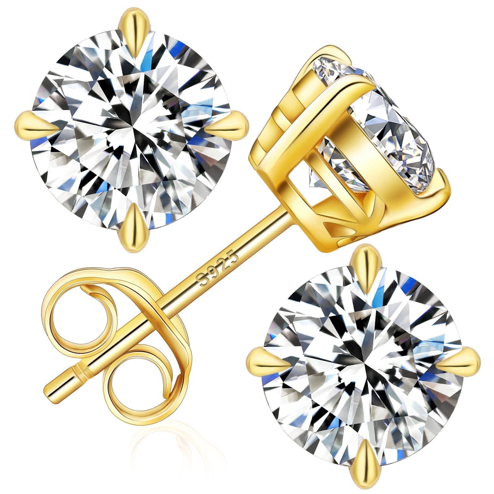 一粒ピアス シルバー925 金属アレルギー対応 メンズ|レディースピアス ダイヤモンド モアサナイト ジュエリー スタッドピアス モアッサナイトピアス 両耳用 H＆C D グレード VVS1 KRKC 誕生日ギフト 結婚式プレゼント GRA証明