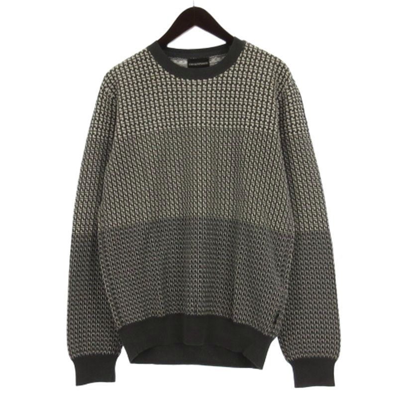 エンポリオアルマーニ EMPORIO ARMANI タグ付き 総柄 ニット