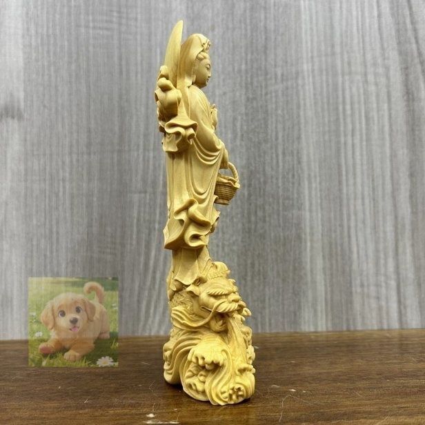 上品 観音菩薩 観音像 魚籃観音 仏教美術 美術 木彫 置物 SKLAD-KIRPICHA_RU