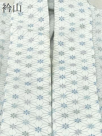 平和屋着物＊夏物 小紋 絽 麻の葉文様 洗える着物 CAAU0019ev