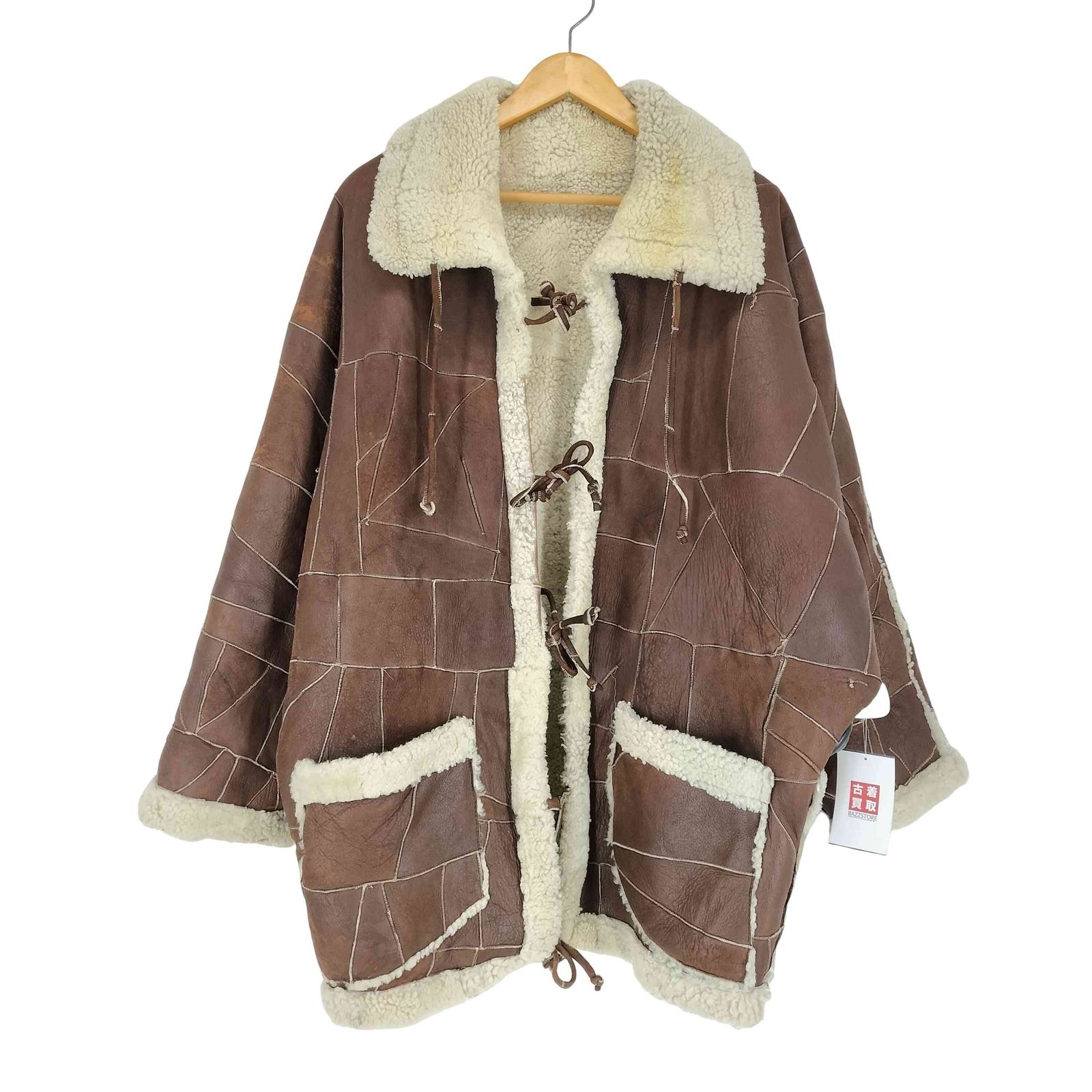 ユーズドフルギ USED古着 パッチワーク レザー ドルマンスリーブ