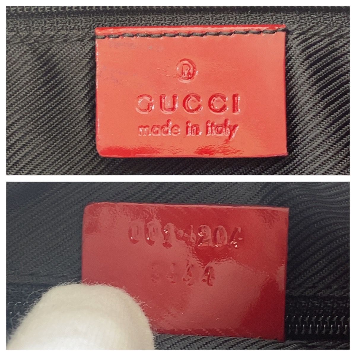 GUCCI グッチ レッド ゴールド金具 GGキャンバス/エナメル 001 GUCCI グッチ レッド ゴールド金具 GGキャンバス/エナメル 001
