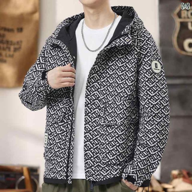 2XL0 秋冬 コーデ メンズ 服 シンプル ファッション オシャレ 大人 かっこいい 大きいサイズ ストリート 紳士服 ハイエンド フード付き カジュアル ジャケット 服 フレグランス