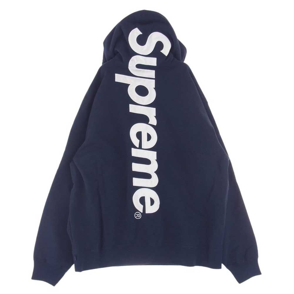 Supreme シュプリーム パーカー 22AW Satin Applique Hooded Sweatshirt サテン アップリケ  スウェットプルオーバーパーカー フーディ ネイビー ネイビー系 XXL【中古】 - メルカリ