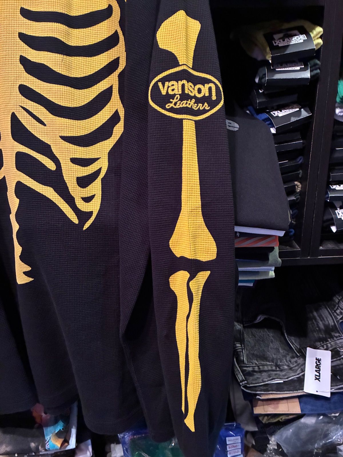 VANSON バンソン サーマル ロンT ワッフル スカル ドクロ アメカジ 