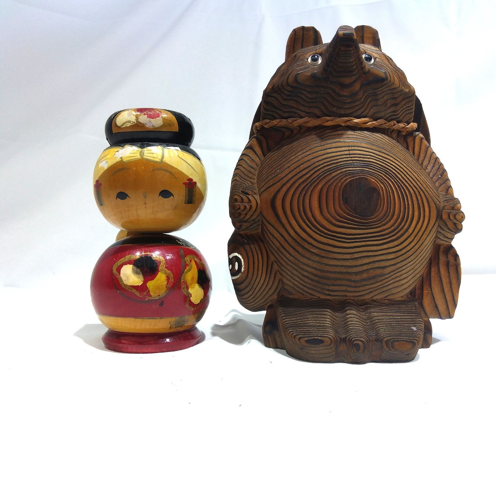 昭和レトロ 民芸品 まとめ売り こけし多数 木彫たぬき 郷土玩具