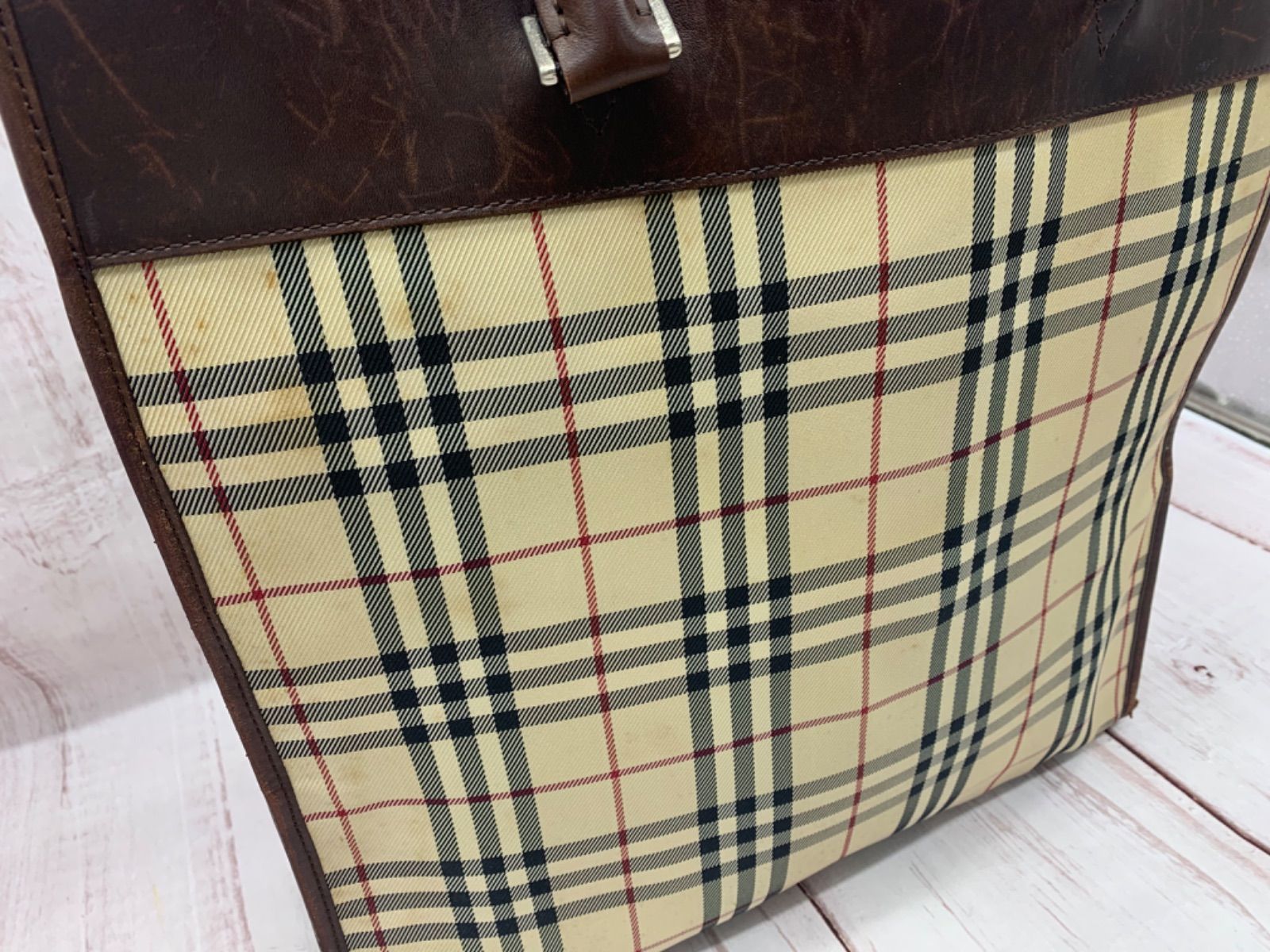 BURBERRY バーバリー キャンバス×レザー ノバチェック