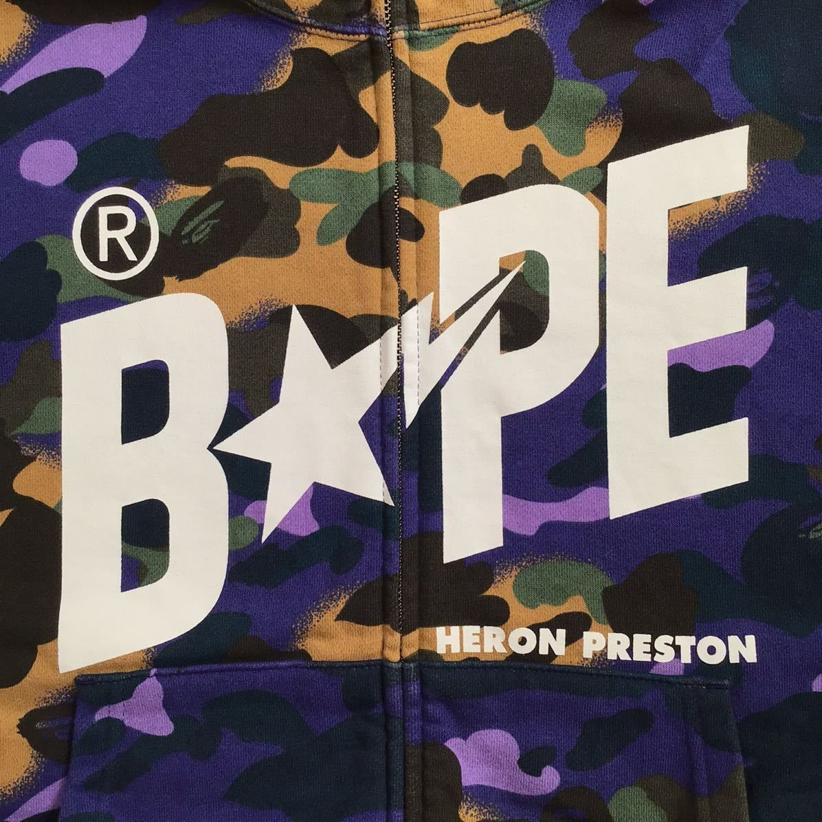 HERON PRESTON × BAPE camo シャーク パーカー Sサイズ shark full zip  