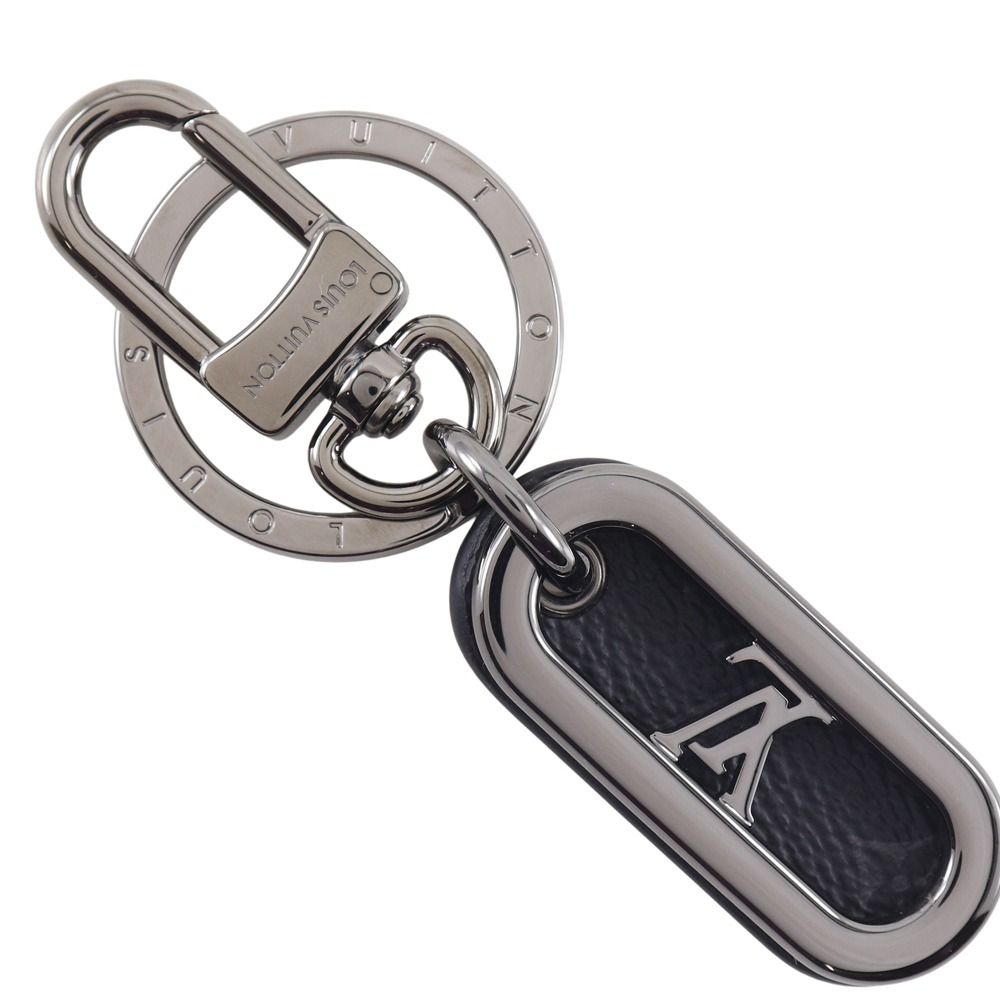 LOUIS VUITTON ルイ ヴィトン キーホルダー LVシグネチャー チェーン モノグラムエクリプス キーリング M00927 金属製 黒 AK1215 メンズ キーホルダー