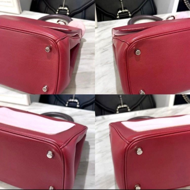 美品☆　ディオール　ビーディオール　2way　ハンドバッグ　赤　レザー 美品☆ ディオール ビーディオール 2way ハンドバッグ 赤 レザー