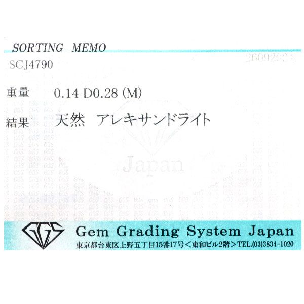希少 Pt900 アレキサンドライト ダイヤモンド リング 0.14ct D0.28ct  