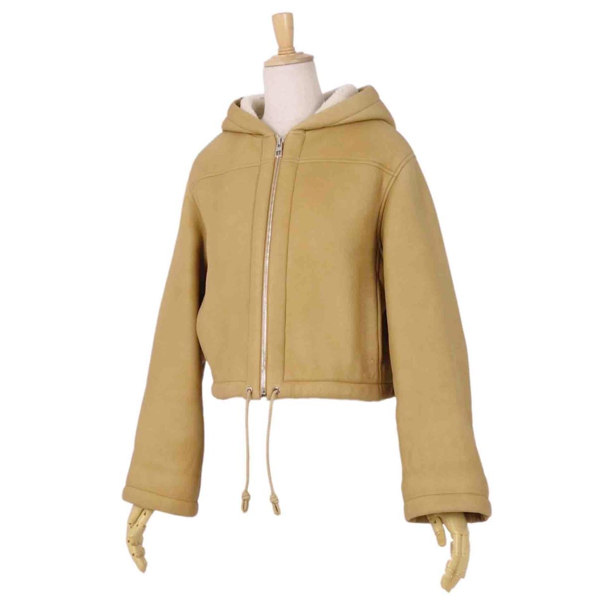 ロエベ　ヴィンテージ ムートンジャケット　短丈 美品 ロエベ LOEWE ムートンジャケット シアリング ショート丈 フード