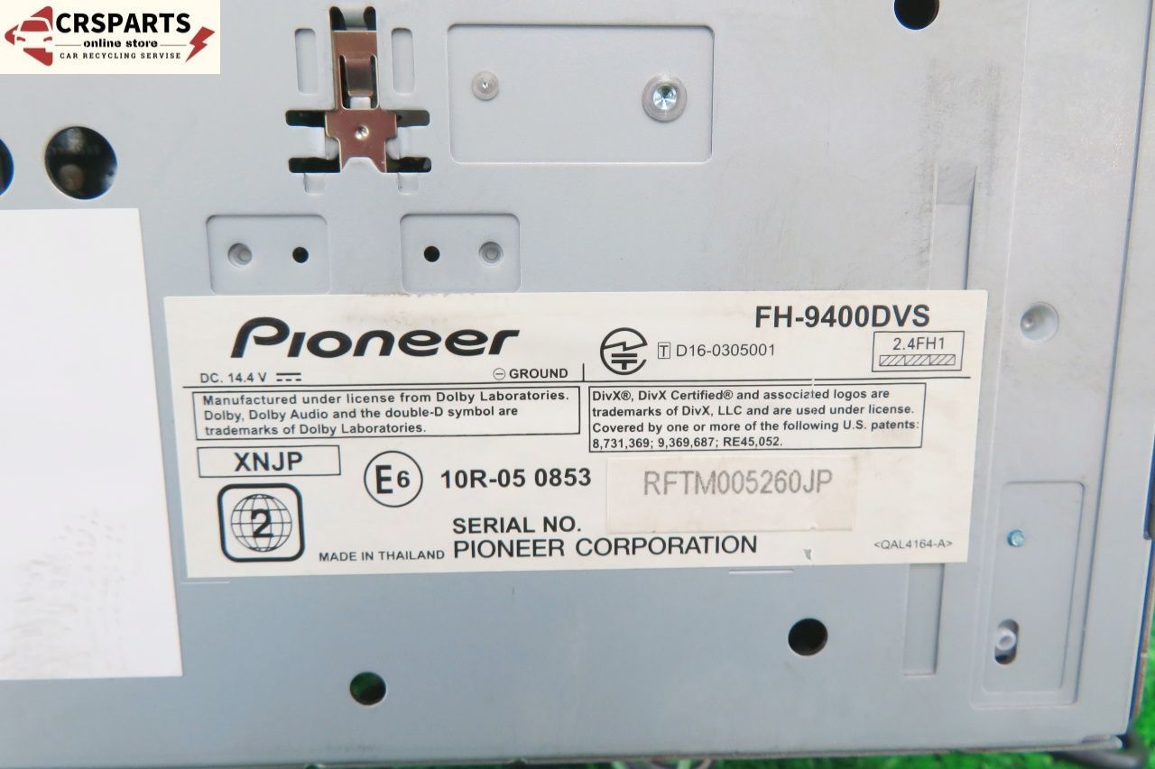 全品大幅値下げ！ カロッツェリア FH-9400DVS ディスプレイ オーディオ CD DVD USB Bluetooth ◆取外 MH22S ワゴンR◆ No 13780