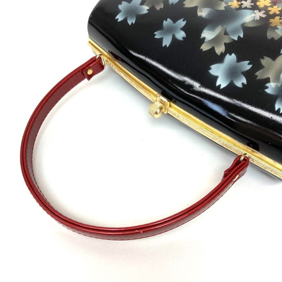 【着物と帯 時流】L25342s◇訳あり振袖用 草履バッグ◇ 黒×赤桜 未使用品 着物と帯 時流】L25342◇訳あり振袖用 草履バッグ◇ 黒×赤