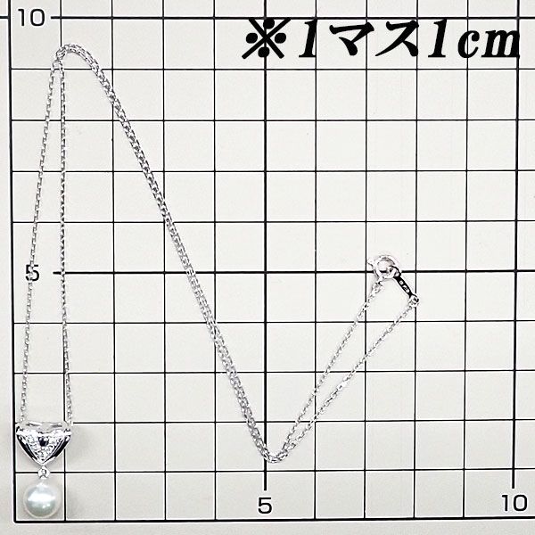 ミキモト アコヤ真珠 ネックレス ダイヤモンド K18ホワイトゴールド  