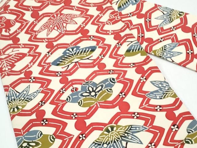 平和屋着物◎塩瀬 九寸名古屋帯 型染め 松竹梅 正絹 逸品 CAAY7513th