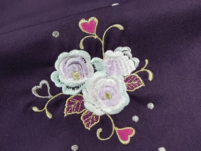 平和屋着物●女性　行灯袴　総刺繍　花唐草文　桑の実色　卒業式　洗える着物　未使用　CAAU9843vf 平和屋着物○女性 行灯袴 総刺繍 花唐草文 桑の実色