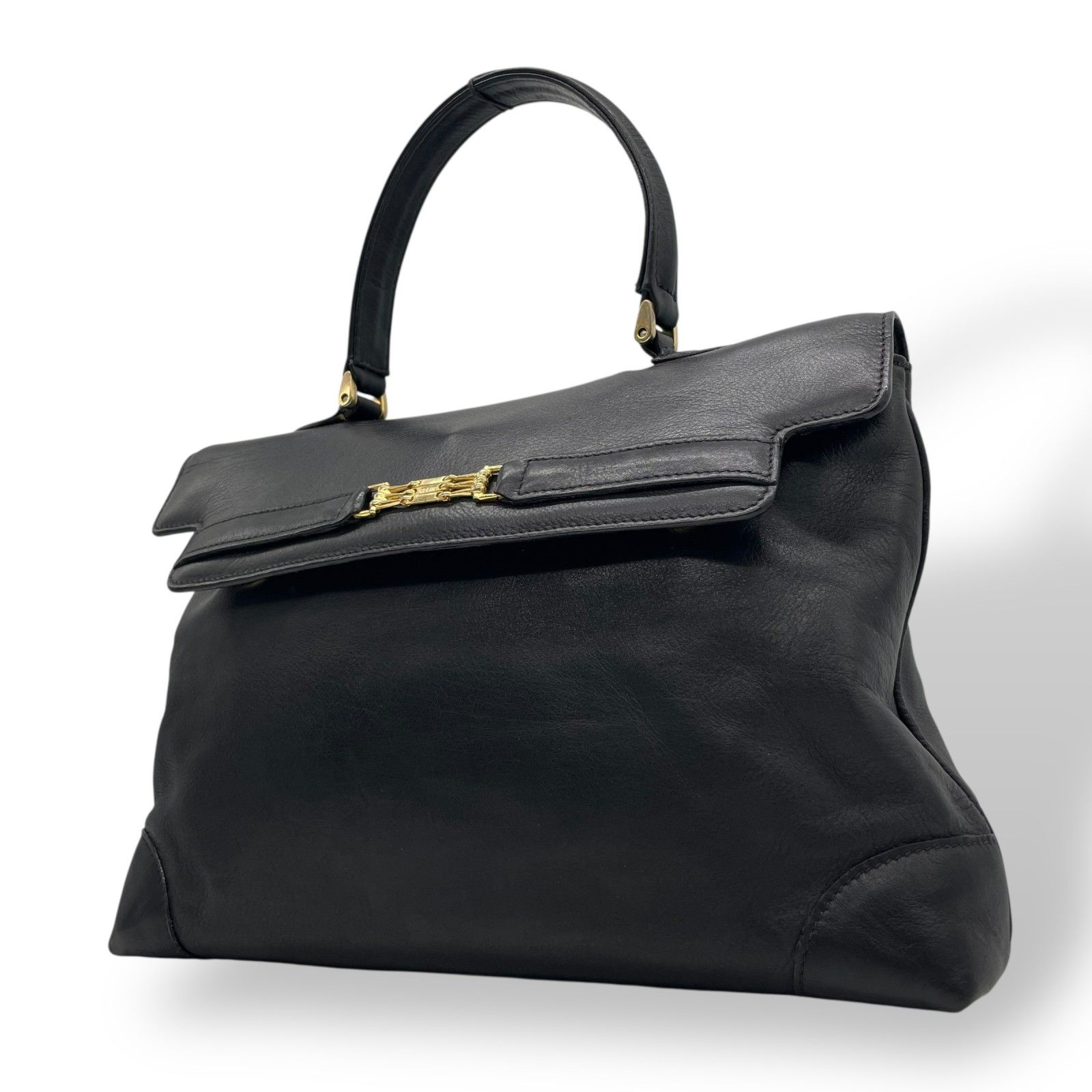 CELINE セリーヌ ハンドバッグ 黒 ブラック レザー ヴィンテージ
