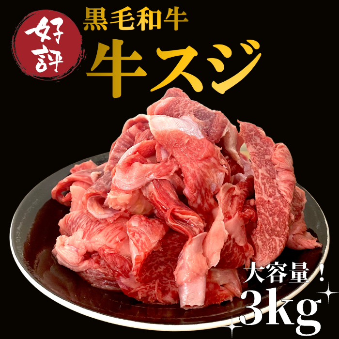 大人気❗大容量‼️＜訳あり＞黒毛和牛スジ　3ｋｇ-0