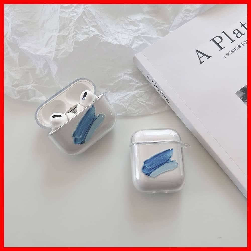 【迅速発送】ONLYOU Airpods pro ケース おしゃれ 韓国 Airpods pro2 ケース かわいい TPU ペイント デザイン シンプル クリア 透明 エアーポッズ プロ カバー レディース お揃い イヤホンケース カラビナ フック (Air