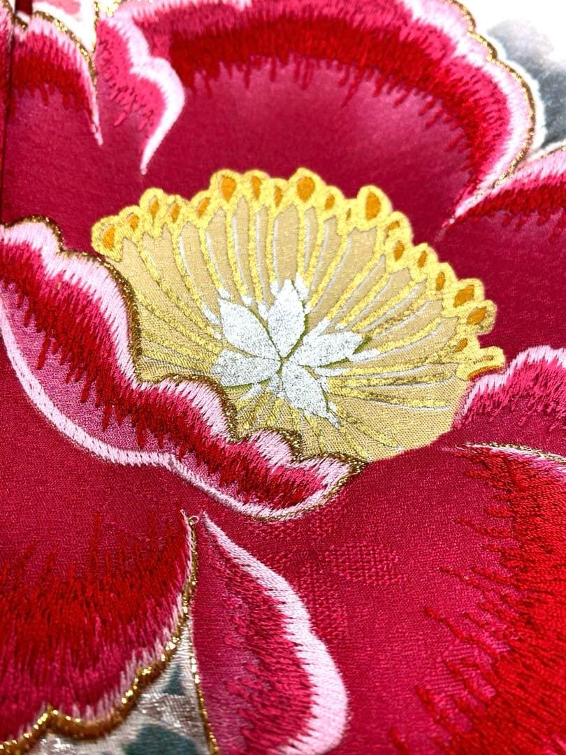 振袖 仮絵羽 金彩 銀彩 紋意匠 刺繍 舞台衣装 正絹 未仕立て品 八掛