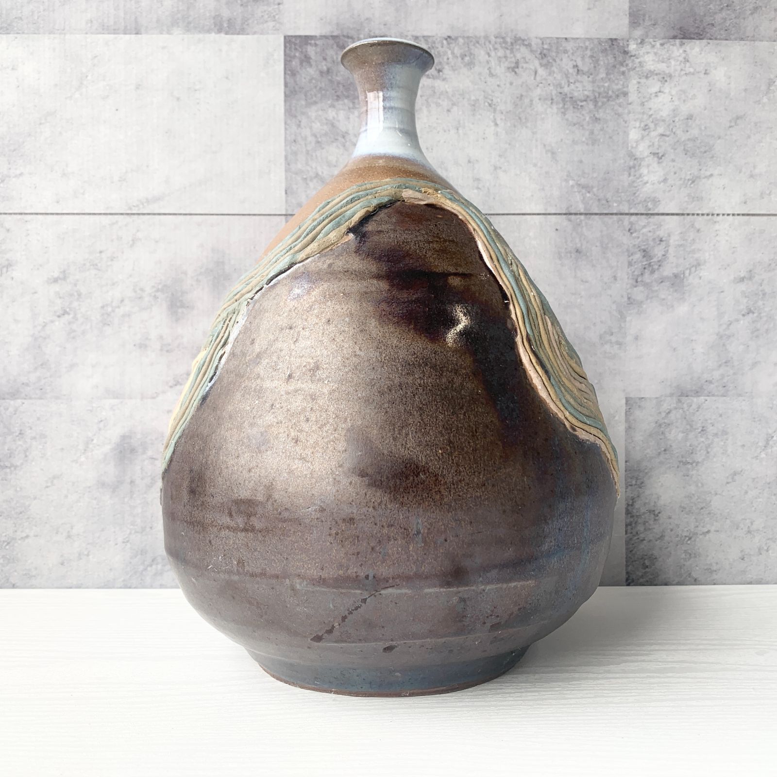 花瓶 高さ16cm 花器 花入 インテリア 床の間 壷 壺 焼き物 陶器 和風