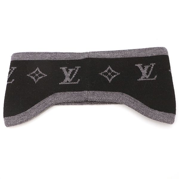 ルイヴィトン LOUIS VUITTON イヤーマフ EAR WARMER M77109 ウール ブラック グレー 耳あて yy 4000010800900231
