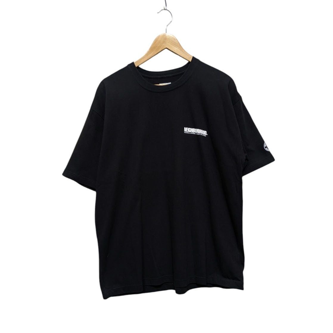 24SS 美品 NEIGHBORHOOD ネイバーフッド Tシャツ ブラック コットン サイズL 241PCNH-ST09 NH. TEE SS-9 コットン天竺 ワンウォッシュ