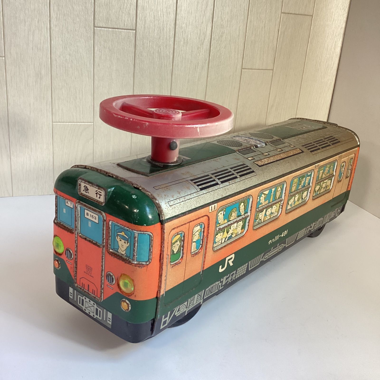 イチコー　車　ブリキ　日本製　玩具　昭和レトロ 昭和レトロ イチコーのおもちゃ ブリキ電車(上野) - メルカリ