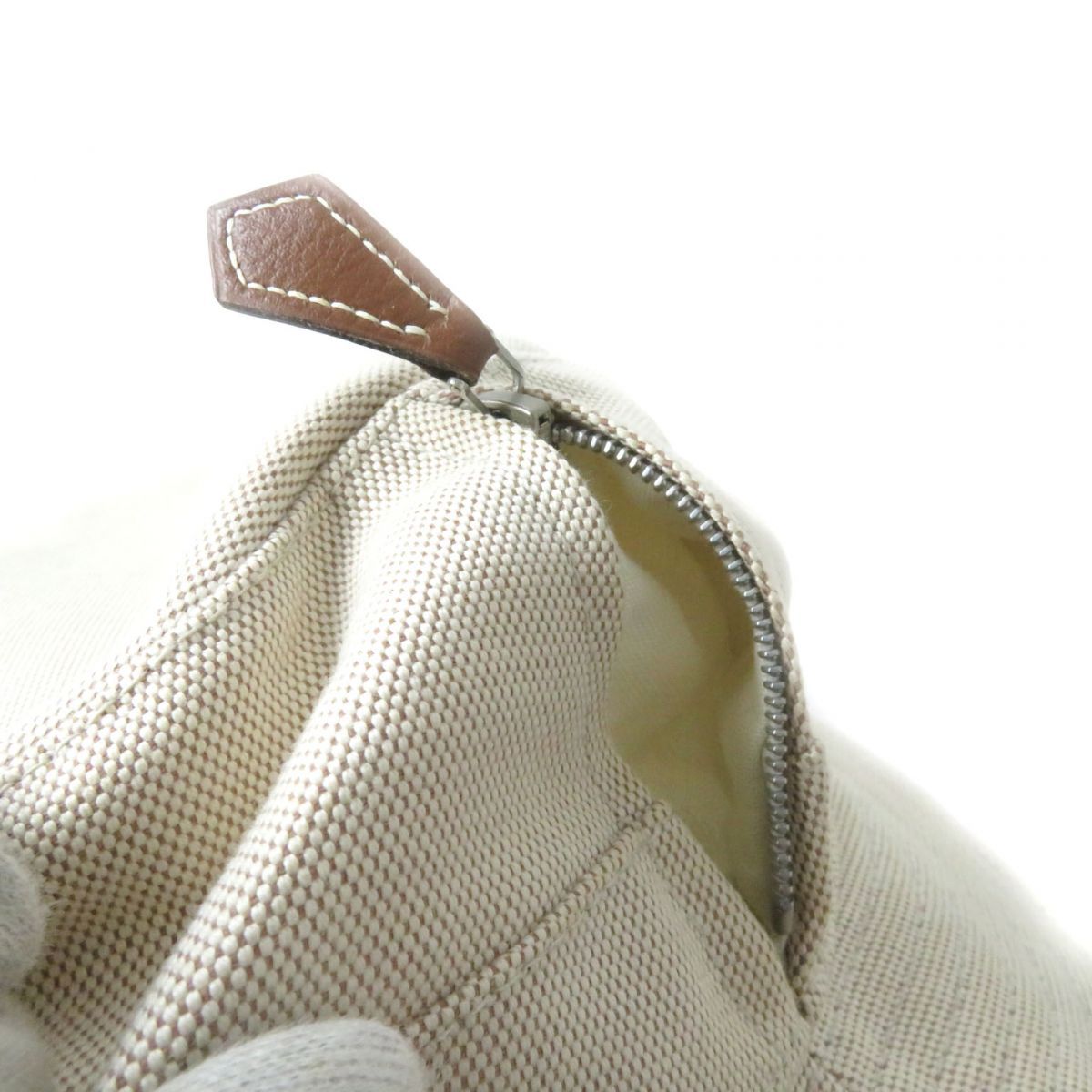 美品☆MOTSCH HERMES モッチエルメス レザープル付き コットン100 
