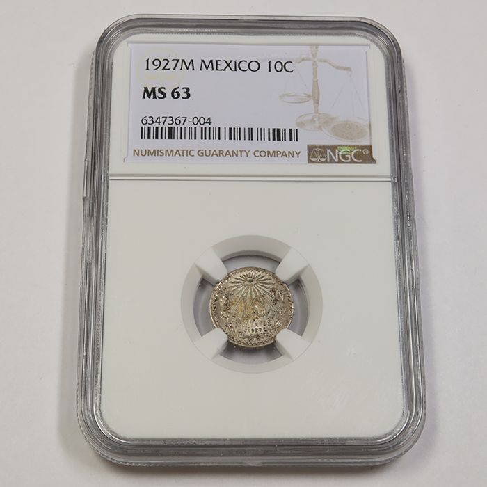 1927 M NGC MS63 | MEXICO - 10 Centavos 10C Coin
