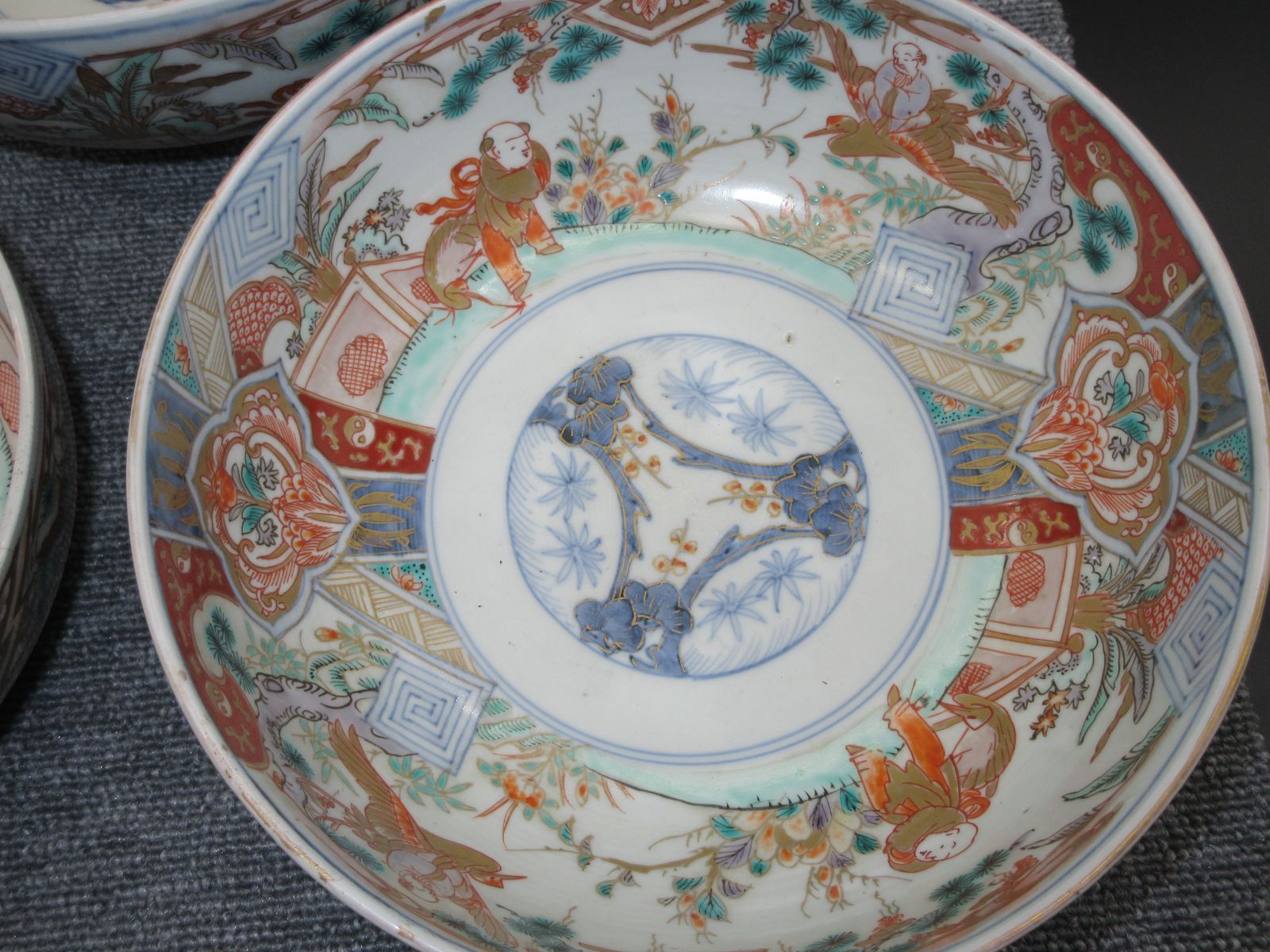 ☆陶器 陶磁器 古陶 古美術 時代物 伊万里 色絵 三つ鉢 盛鉢 鉢