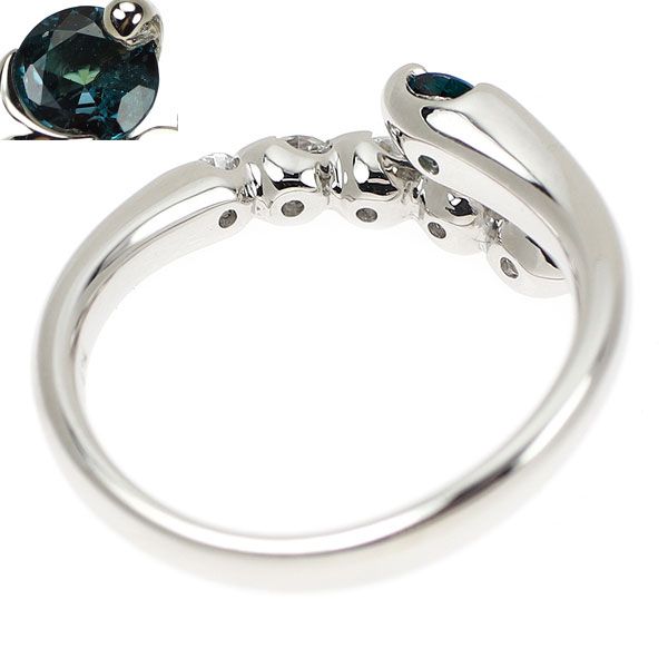 Pt900 アレキサンドライト ダイヤモンド リング 0.25ct D0.50ct