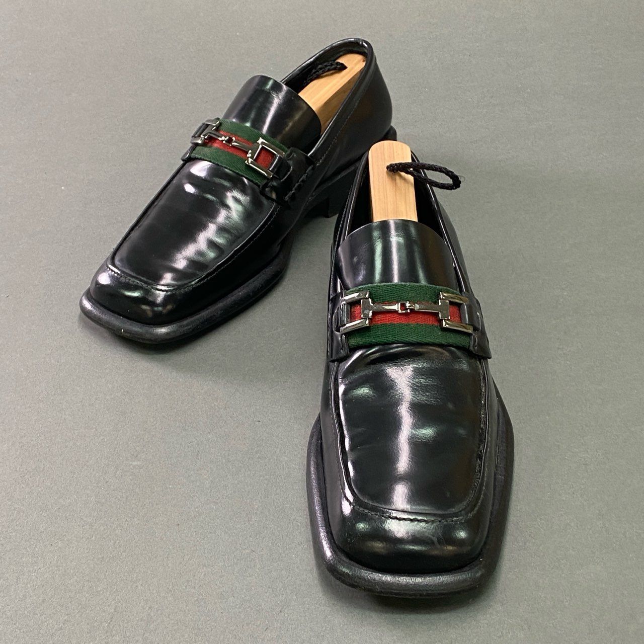3c25 GUCCI グッチ ホースビットローファー シェリーライン スクエア 