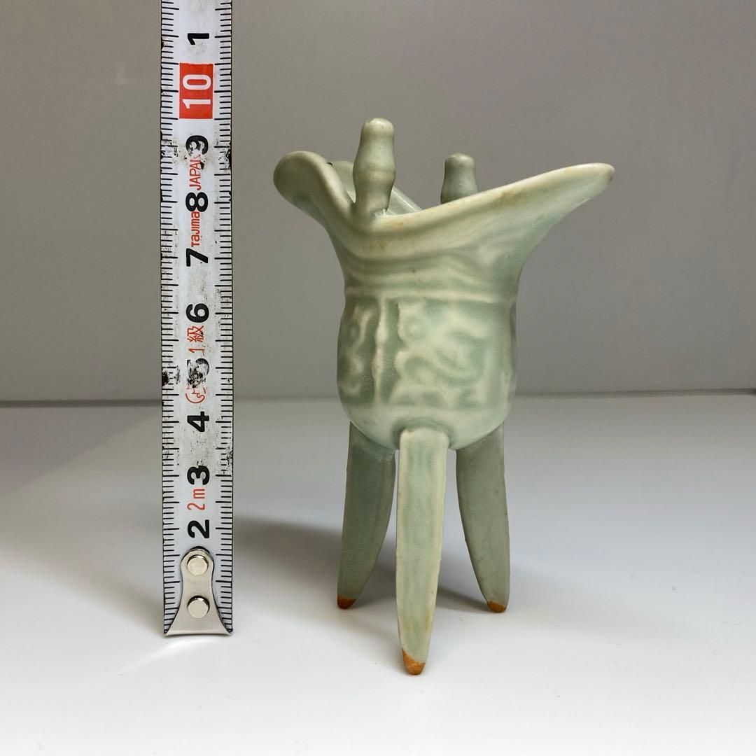 中国古玩 青磁しゃく 高さ9.3㎝ 東Y6-0708① - メルカリ