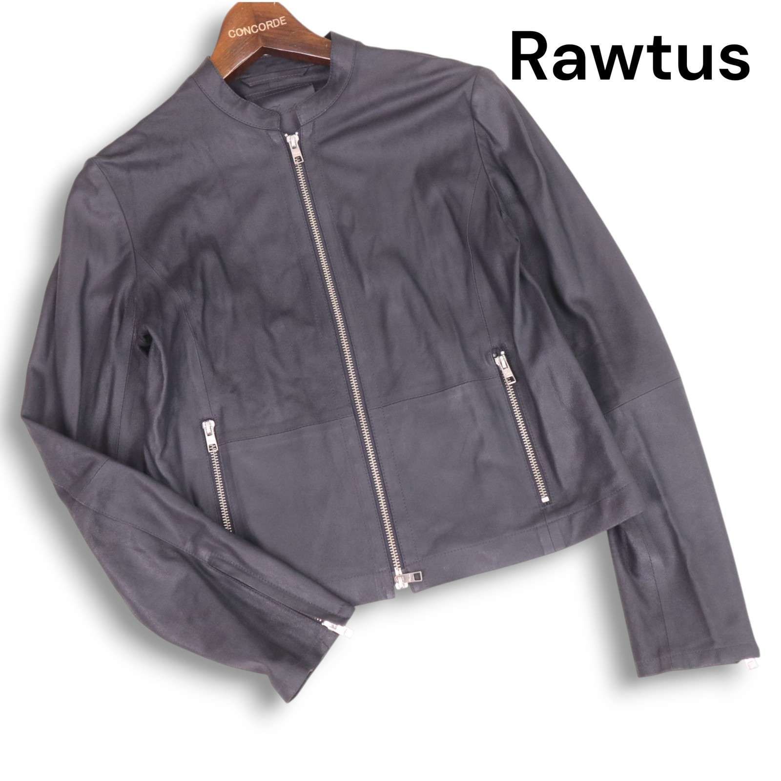 Rawtus ロゥタス Raw 山羊革 リアル ゴート レザー シングル ライダース ジャケット Sz.38 レディース