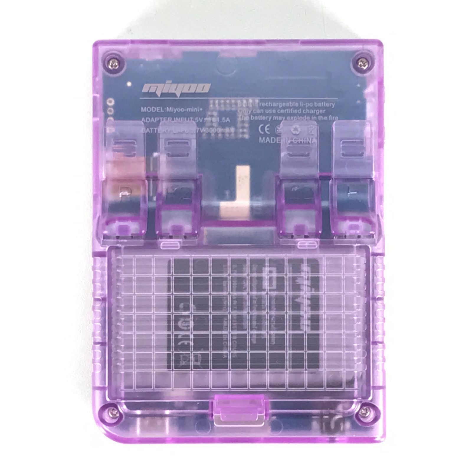 ○Miyoo ゲーム機本体 Miyoo mini plus クリアパープル ケーブル