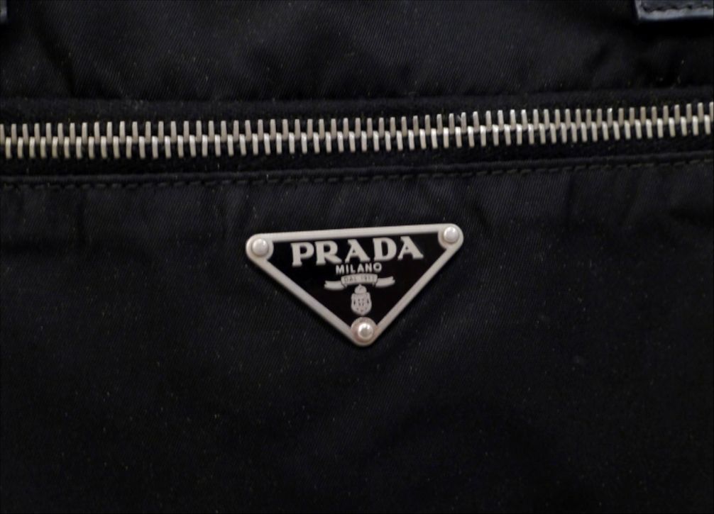 美品◇PRADA プラダ ユニセックス ナイロンxレザー切替 トート ハンド 
