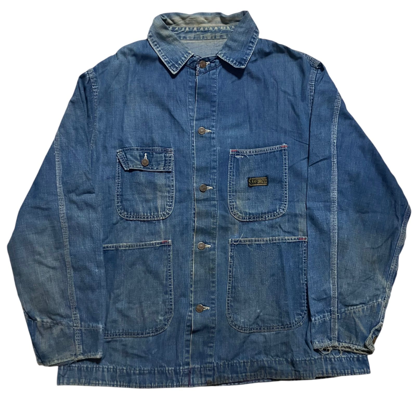 ジャケット・アウター 50s SANFORIZED CHORE JACKET Sanforized】50〜60s Denim Chore Jacket 