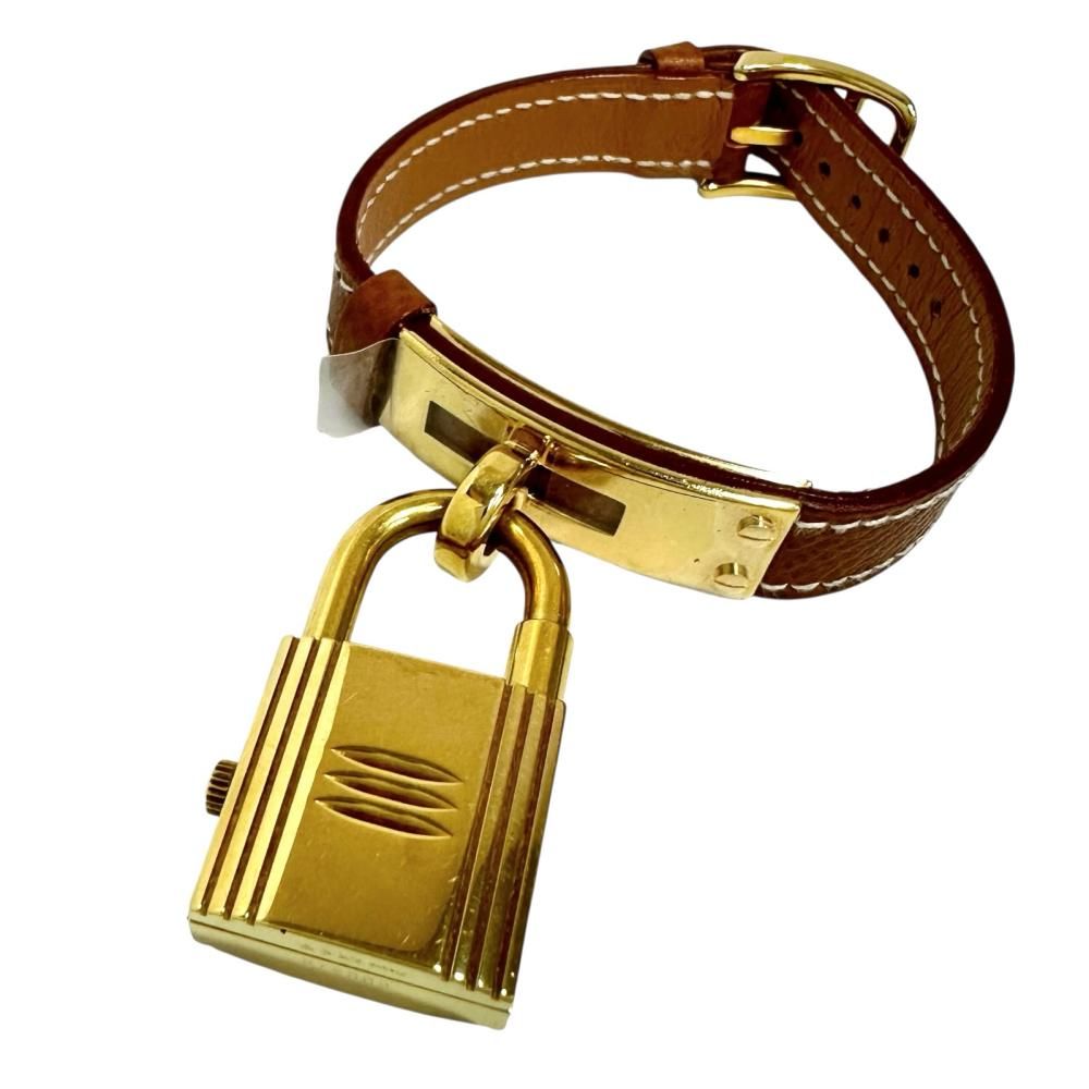 HERMES/エルメス】ケリーウォッチ 600479 腕時計 GP/レザー クオーツ  