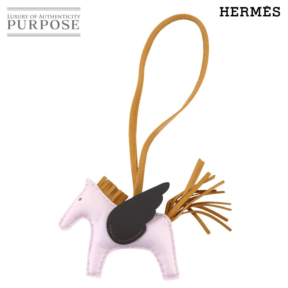 【新品未使用】HERMES ペガサスチャーム PMロデオ W刻印 HERMES - 新品同様 エルメス HERMES ソーブラック ロデオ