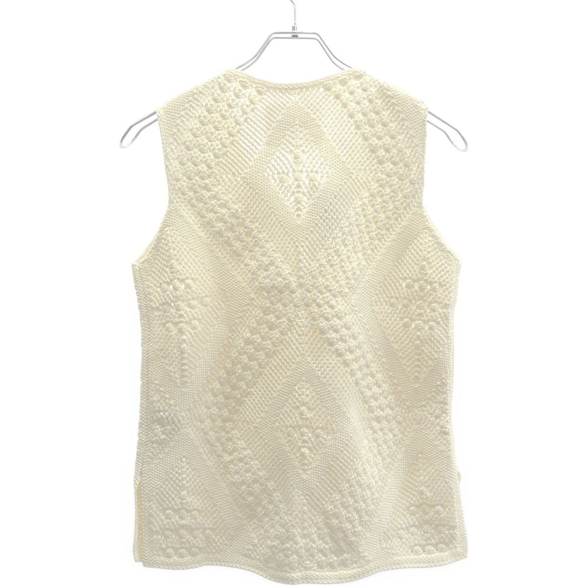 JIL SANDER ジルサンダー 22SS クロシェニットベスト JSPU751057 ホワイト 34