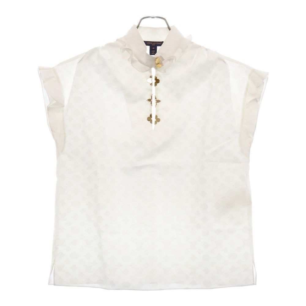 19AW LOUIS VUITTON ルイヴィトン ブラウス LOUIS VUITTON (ルイヴィトン) 19AW モノグラム フリル ブラウス