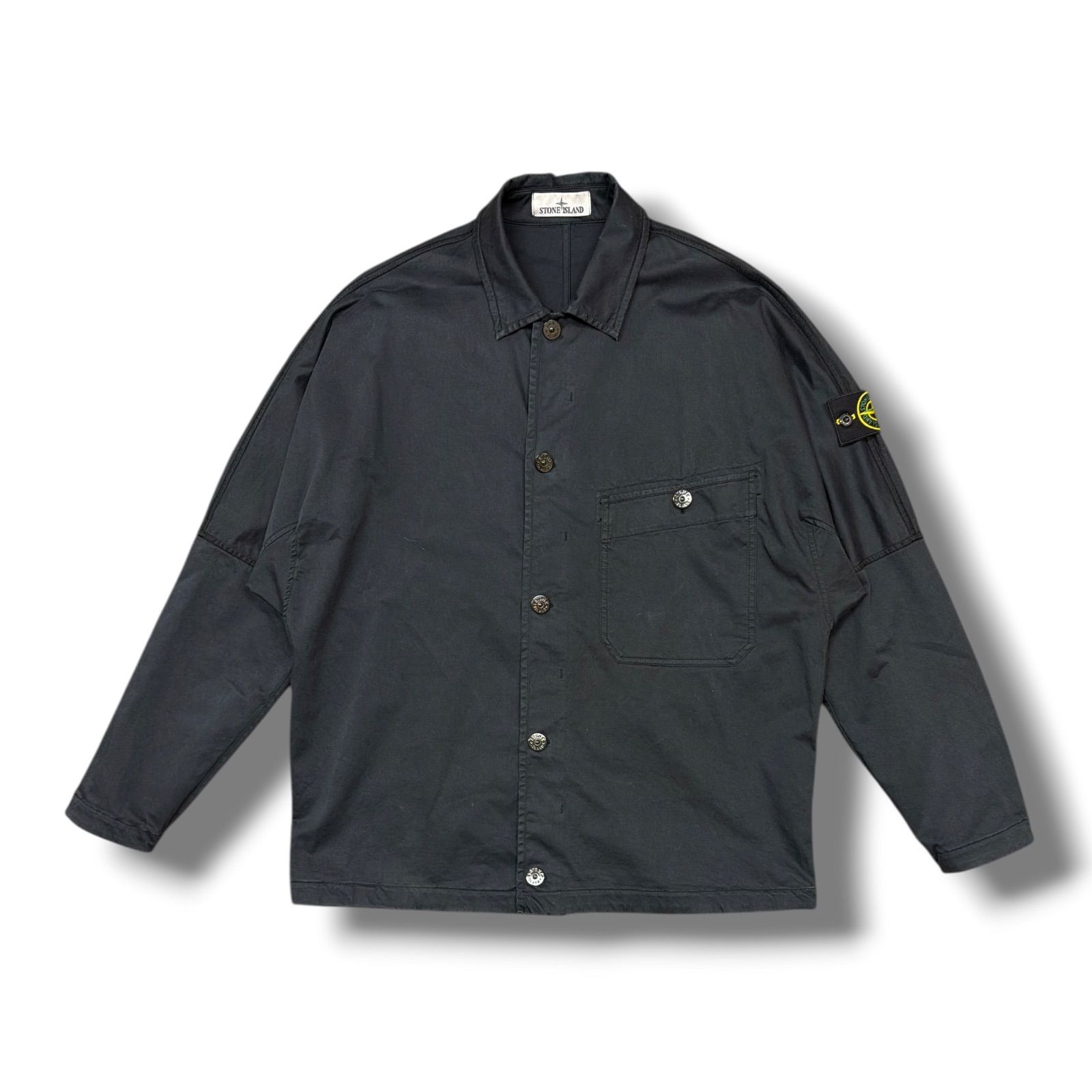 国内正規 STONE ISLAND 22AW garment dye stretch satin shirt 