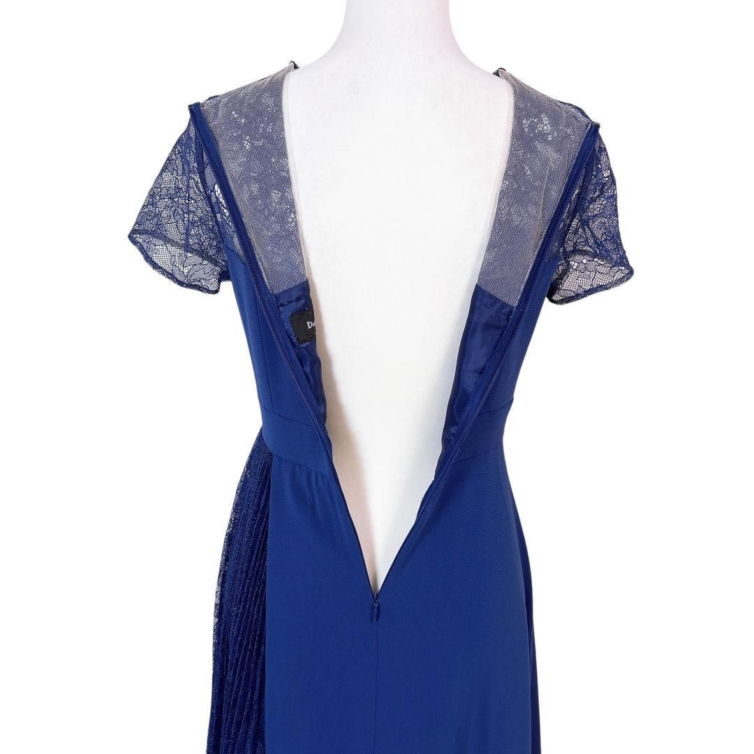 肩部分レース 裾サイドプリーツ